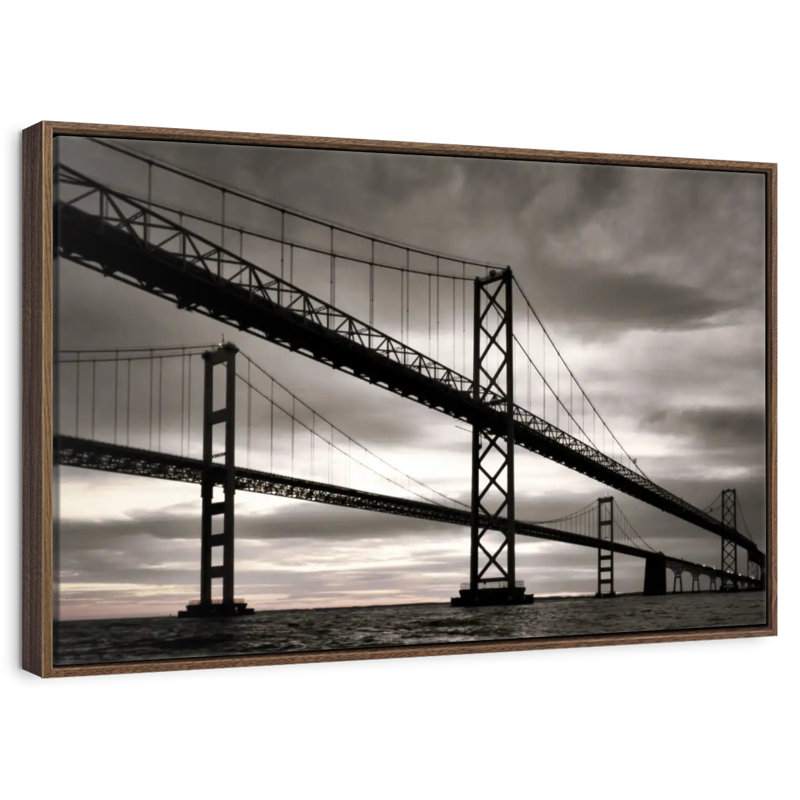 Pont Chesapeake, 25 po x 17 po, Cadre flottant en noyer