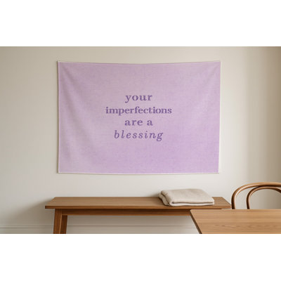 Your Imperfections Are a Blessing — Chalkboard Lettering — Landscape Indoor Wall Tapestry