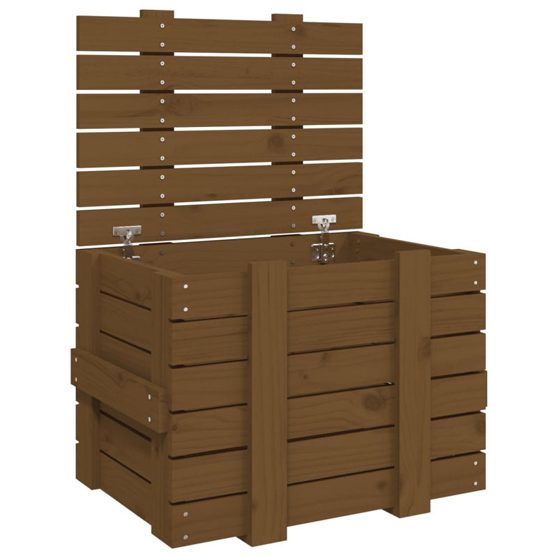 Marlow Home Co. Ulti 58cm W Pine Solid Wood Deck Box, Oak