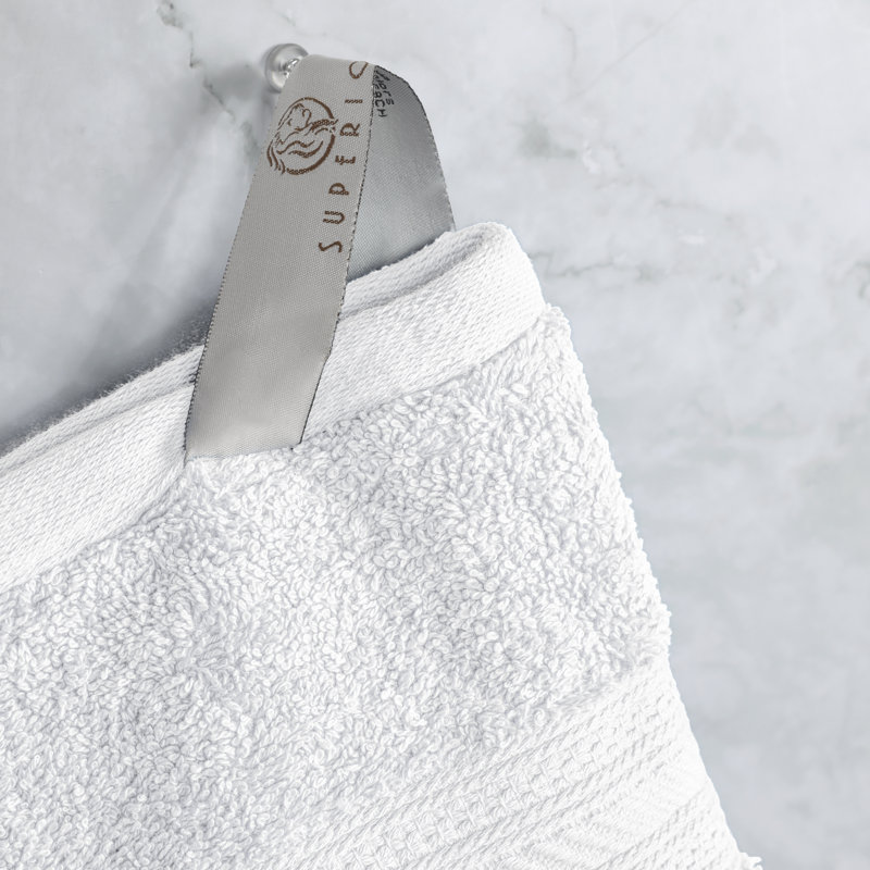 Drap de bain en coton peigné Glenlee, Blanc