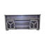 Meuble télé, porte de grange en maille de fer, éclairage à DEL, éléments en forme de Y, finition gris antique, style traditionnel américain de 60 à 69 pouces, gris, compatibilité