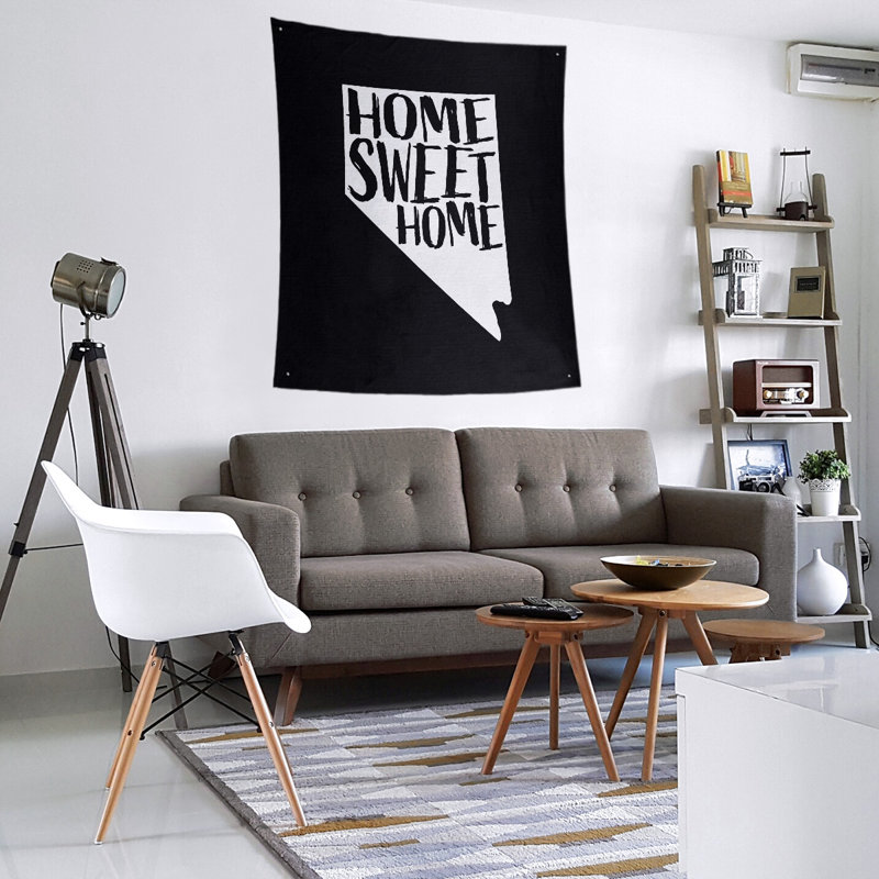 Tapisserie murale Home Sweet Nevada, H 27,5 po x l 37,5 po, Noir