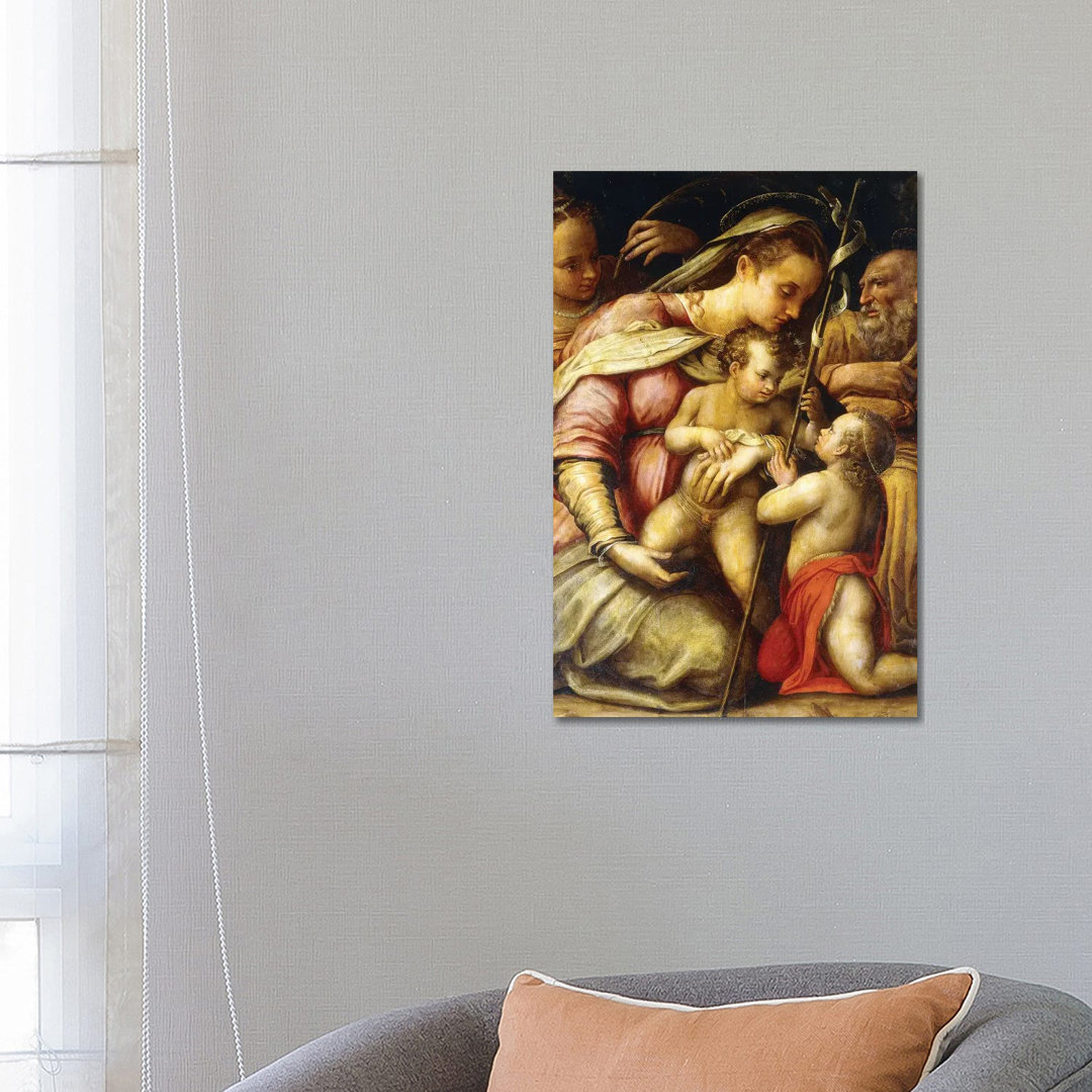 The Holy Family With The Infant Saint John The Baptist And Saint Catherine by Lavinia Fontana - Wrapped Canvas Painting