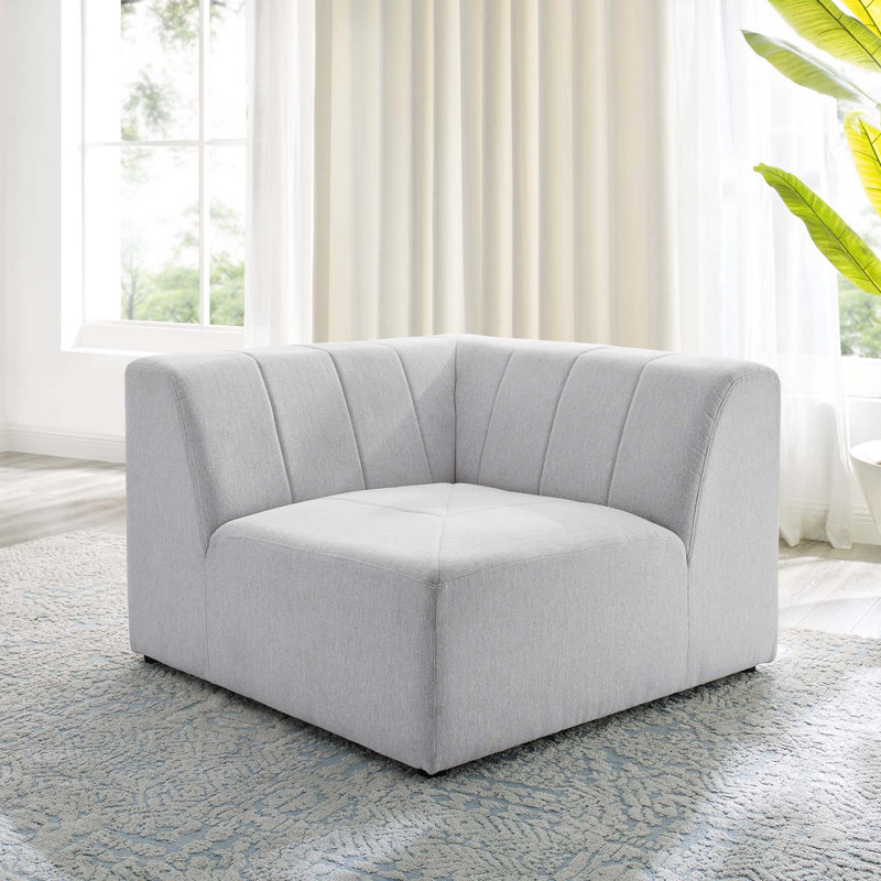 Chaise de coin en tissu d'ameublement Bartlett, Ivoire ivoire