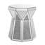 Table basse de style tambour avec incrustation de cristal miroir, table décorative argentée Polygonal