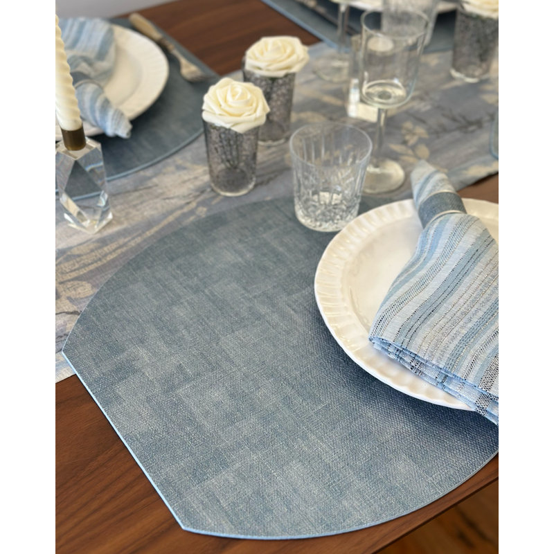 New Luster Eliptic Placemats, Ice Blue