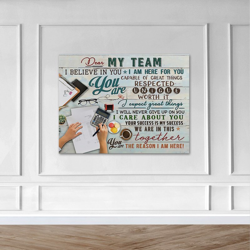 A Work Desk - Wrapped Canvas Textual Art, 24" H x 36" W x 2" D