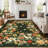 Rugs for Living Room 4x6, Washable Floral Area Rug Non Slip Soft, Low Pile Ultra-Thin Carpet for Entryway, Kitchen, Bedroom, Dark Green-870453123