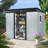 8x6 Metal Outdoor Storage Shed With Window And Transparent Plate White