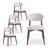 Set Of 4 Dining Chair, Upholstered Dining Chairs With Curved Back And Solid Legs