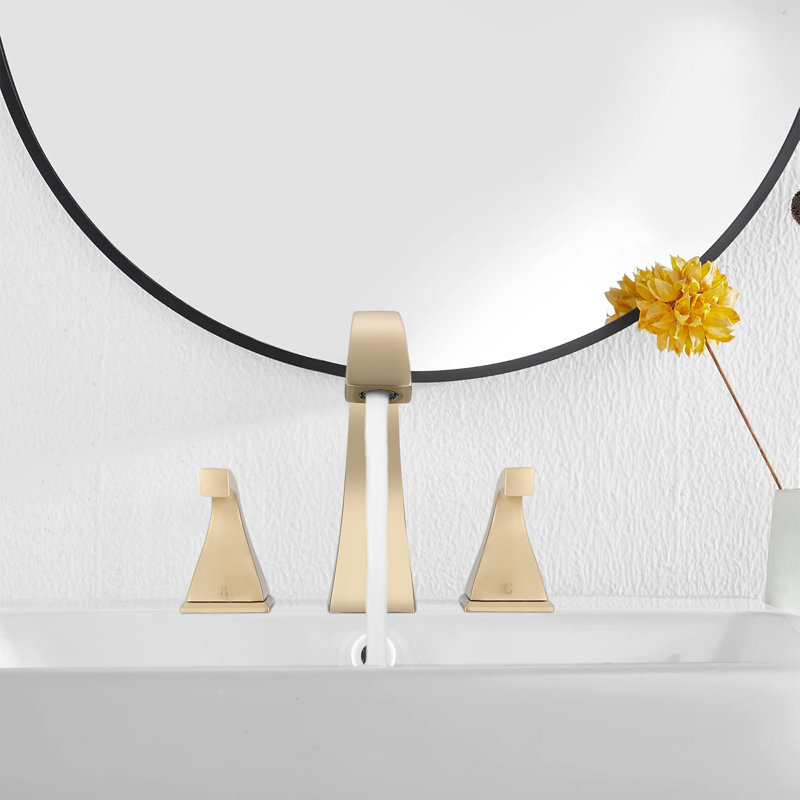 Robinet de salle de bain surdimensionné à 2 poignées avec bonde, Or brossé