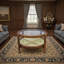 Elegant Brown 33" Round Coffee Table with Glass Top and Handwoven Cane Shelf