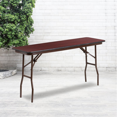 Wofford 18" x 60" Rectangular High Pressure Mahogany Laminate Folding Training Table