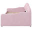 Structure de lit de jour double rembourrée avec dossier coquille et 2 tiroirs de rangement, lit pour enfant, rose-1518012542