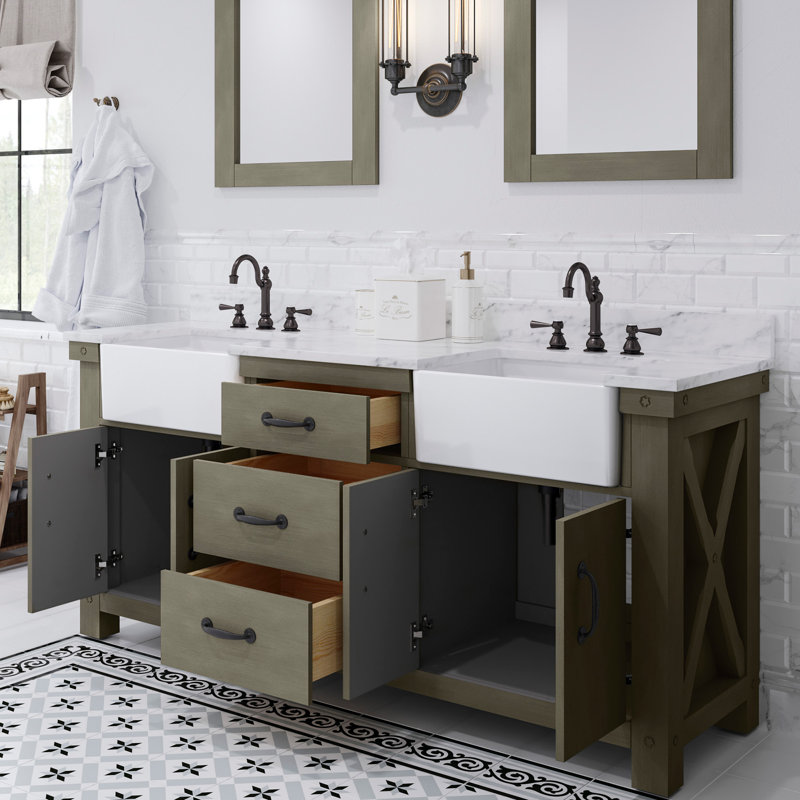 Paisley 72'' W Double Vanity, Grizzle Gray, No