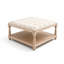 Grande table basse carrée avec repose-pieds et tablette de rangement