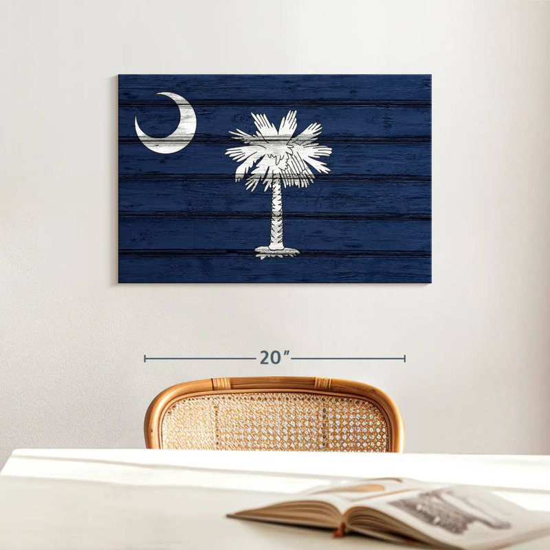 Drapeau de la Caroline du Sud Borges Wood Style, H 16 po x l 24 po
