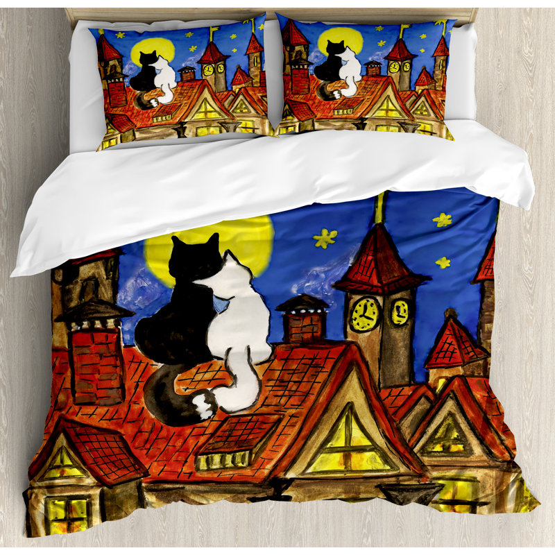 Cat Farmhouse / Country Duvet Cover, King