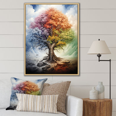Tree Of Life All Seasons I - Trees Framed Canvas Print Wall Art