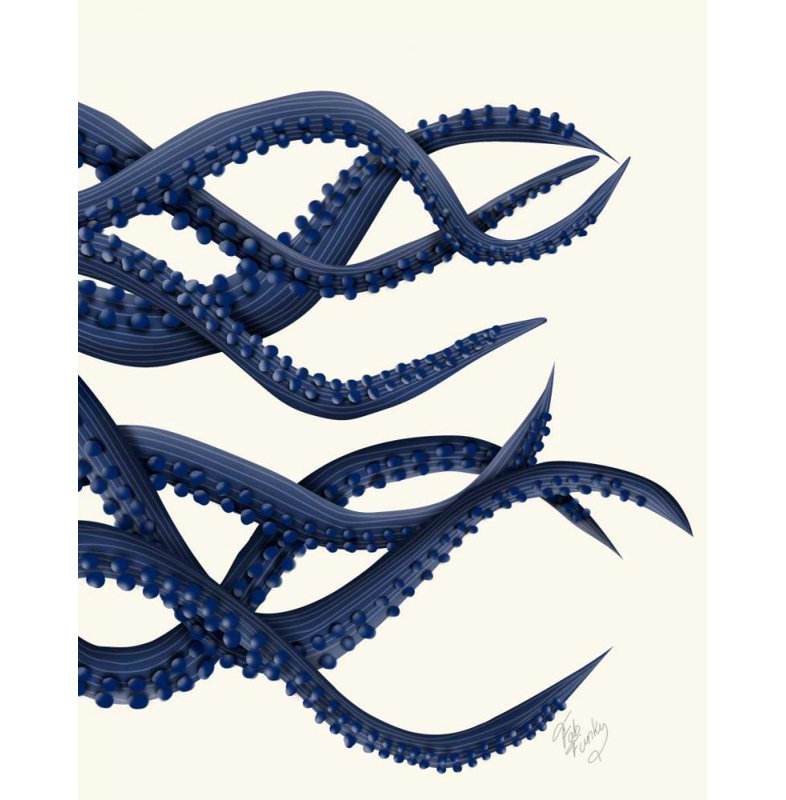 «Latitude Run® Fab Funky Gallery», art sur toile titrée: Octopus géant bleu, triptyque c, H 45 po x l 36 po