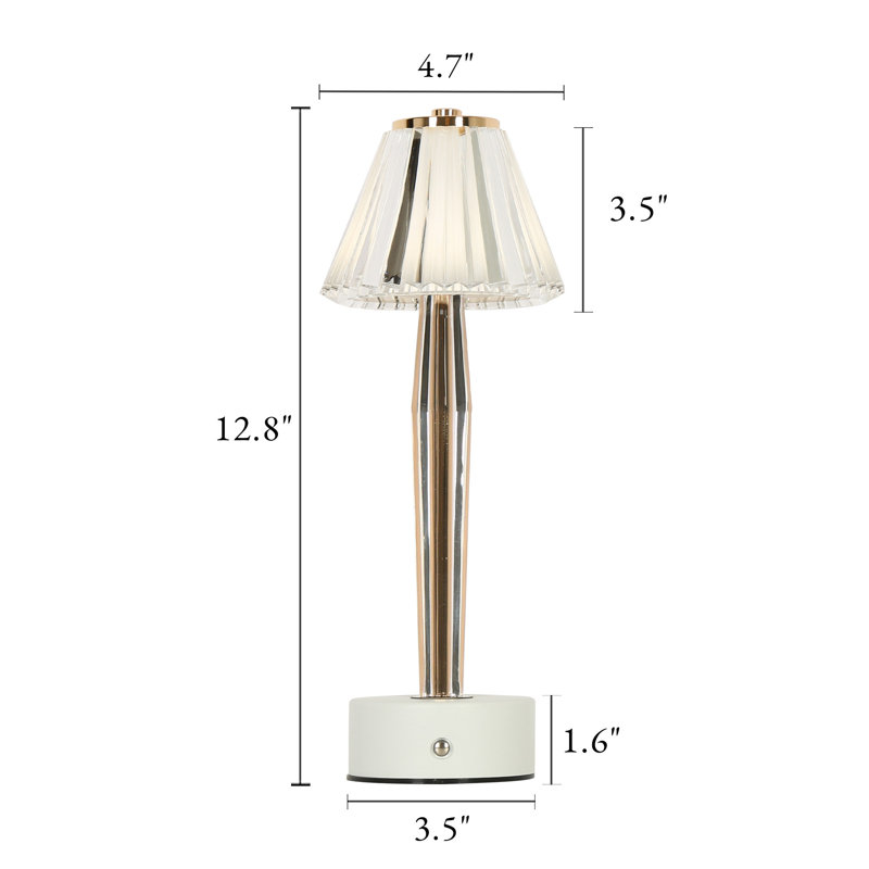 Iron Desk Table Lamp, White, 12.8" H x 4.7" W x 4.7" D