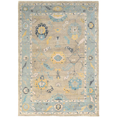 One-of-a-Kind Muted Pastel Brown Transitional 10X15 Oriental Area Rug