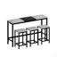 Table de salle à manger de cuisine moderne, table de pub, ensemble de table de salle à manger longue avec 3 tabourets, conception de tabouret suspendu pratique-98495345