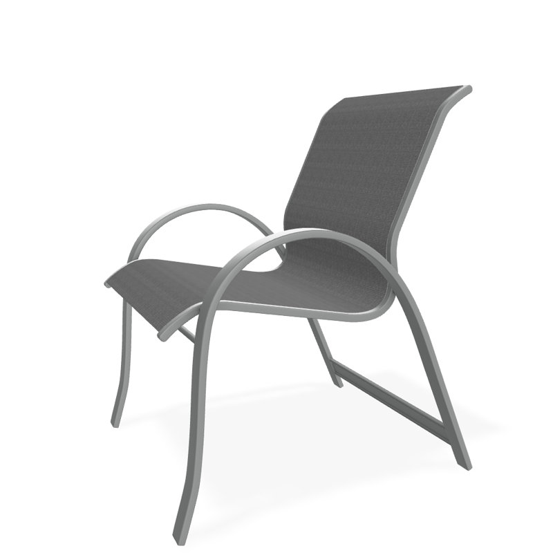 Aruba Stacking Patio Dining Armchair, Moments Navy, Graphite