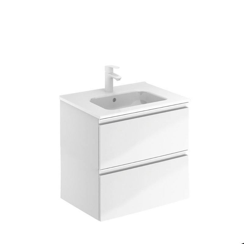 Ensemble de meuble-lavabo simple 24 po Fino, Blanc brillant