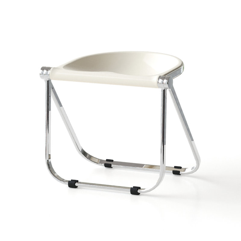 Portable Folding Chair - Transparent Retro Acrylic Stool For Home, Office, And Leisure, Stackable Foldable, Pc Material, Lively Colors, Can Be Used As Shoe Changing, Dressing, Dining Stool, Ancient