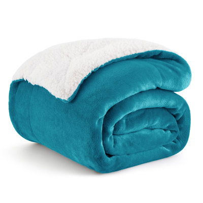 Jeté en sherpa Bedsure ™ GentleSoft ™ - couverture de lit chaude toutes saisons - bleu sarcelle - cadeau idéal pour les étudiants