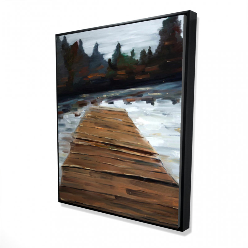 Dock And Lake Print On Canvas