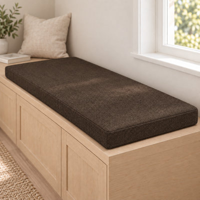 Coussin de banc personnalisable de 1 po de hauteur pour mobilier d'intérieur / extérieur / chaise / siège de fenêtre, mousse à haute résilience 75D de qualité supérieure