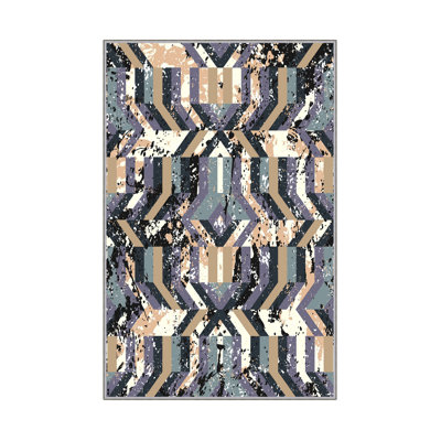 Antibacterial Hall Carpet (2.6 x 6.6 Ft) | 100% Polyester, 0.4 in Pile Height | Non-Slip PVC Dot Underside, Machine Washable | 3D Digital Printing, Durable & Stylish for Entryways, Living Rooms & More