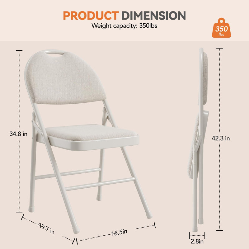 Ensemble de 2 chaises pliantes, Beige