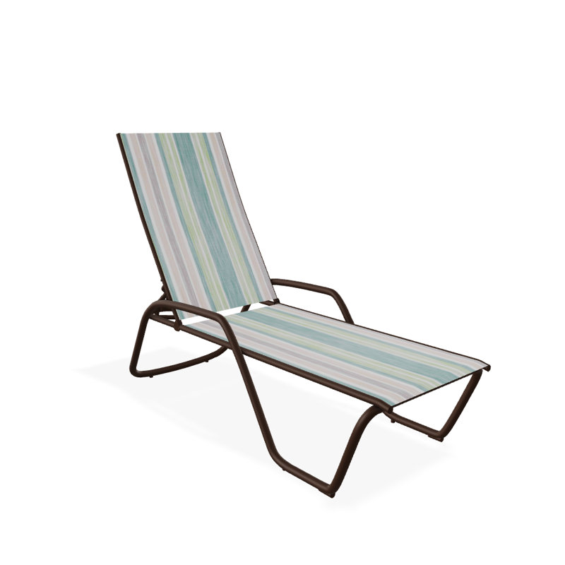 Outdoor Rust-Resistant Metal Chaise Lounge, Textured Kona, Tempo