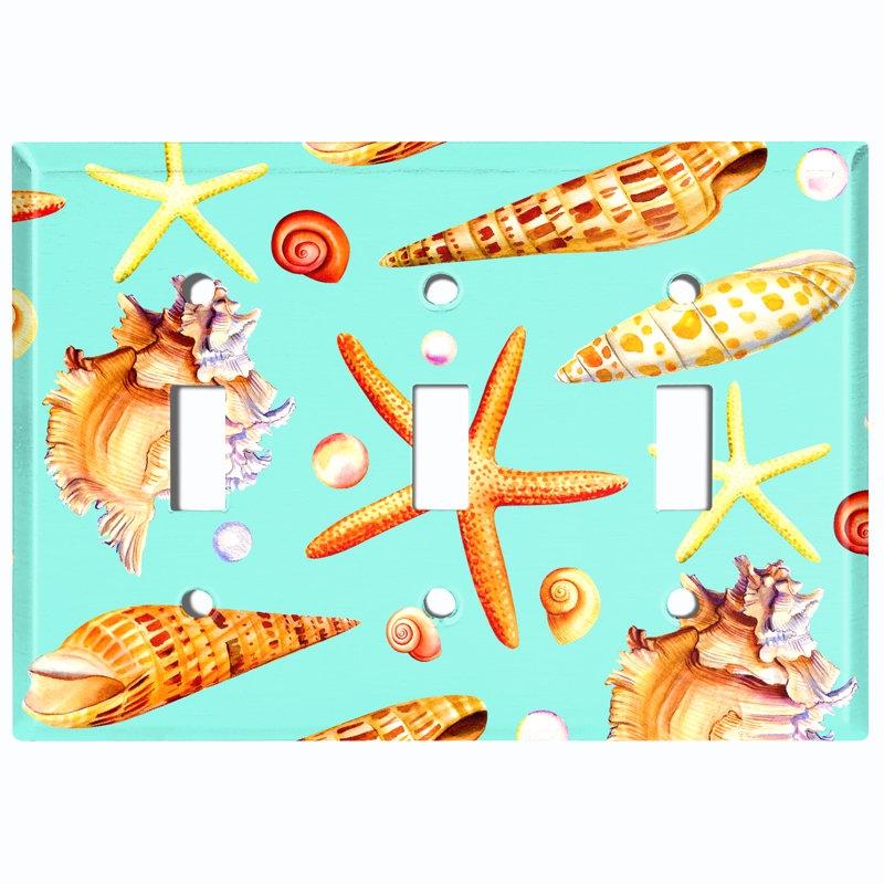 Patterned 3 - Gang Toggle Light Switch Standard Wall Plate