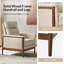 Fauteuil Outen de style Mid-Century moderne en cuir véritable avec accoudoirs en bois massif-1597216010