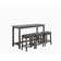 Doe 3 - Person Counter Height Dining Set,4 Piece Counter Height 60"W Pub Table Set with Tufted Linen Stools