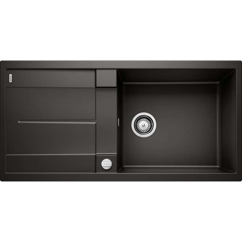 Metra Xl Single Bowl Inset Kitchen Sink, Black