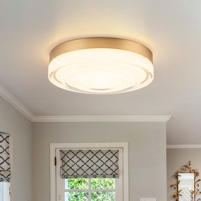 Modern Glass Drum Led Flush Mount