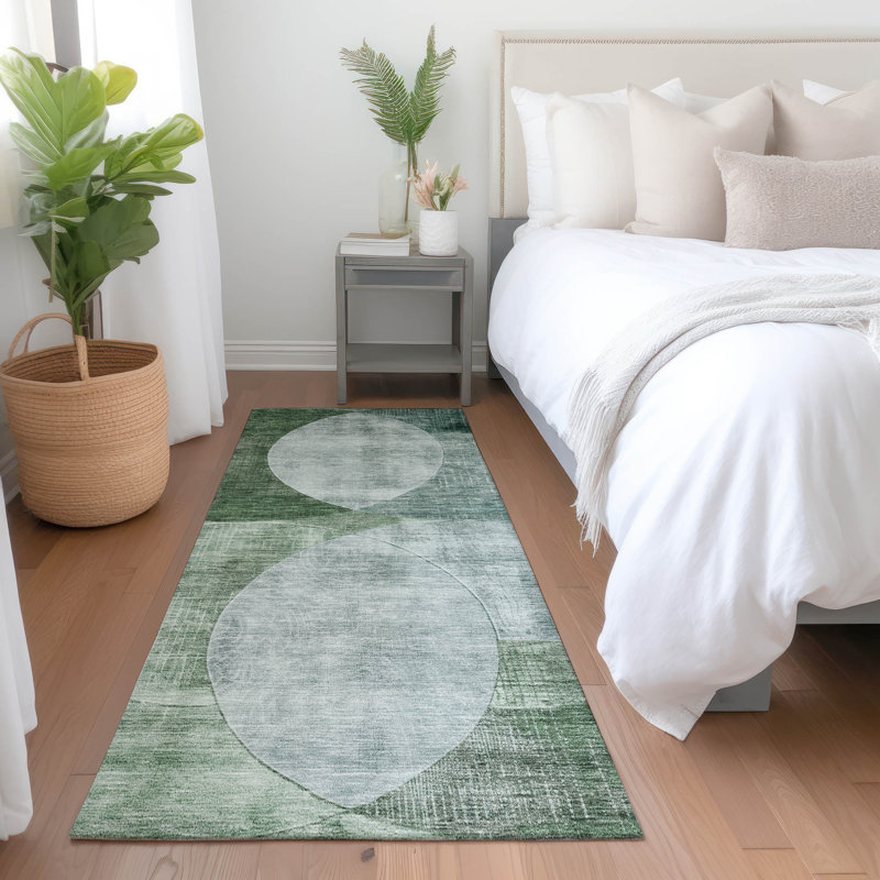 Tapis d'intérieur / extérieur bleu lavable Henry , 2 pi 3 po x 7 pi 6 po