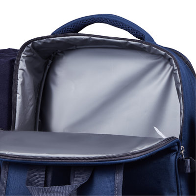 Beach Picnic Backpack Bag For 2 Person With Cooler Compartment Navy Blue