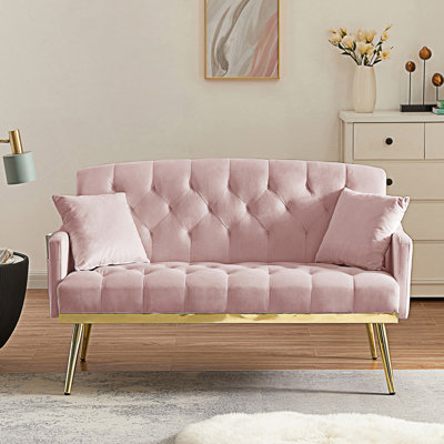 2 SEATER SOFATufted Sofa with 2 Pillows Accent Sofa