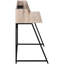Bureau d'ordinateur de 122 cm (48 po) de long pour bureau à domicile, stratifié brun et métal noir, tablette de rangement incluse, design moderne, accessible.