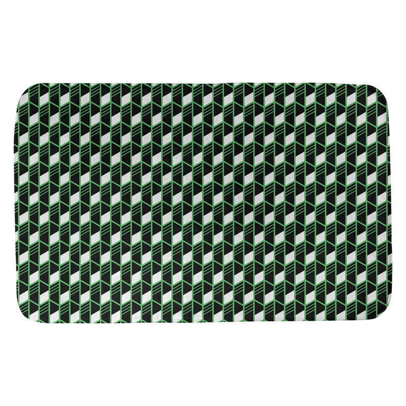 Tapis pour salle de bain Leffel, l 19 po x L 26 po, Vert