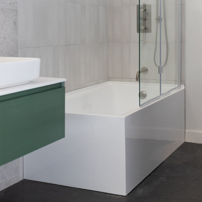 Baignoire carrée encastrée 152 cm x 81 cm □ Bonde à gauche, Baki-L-II