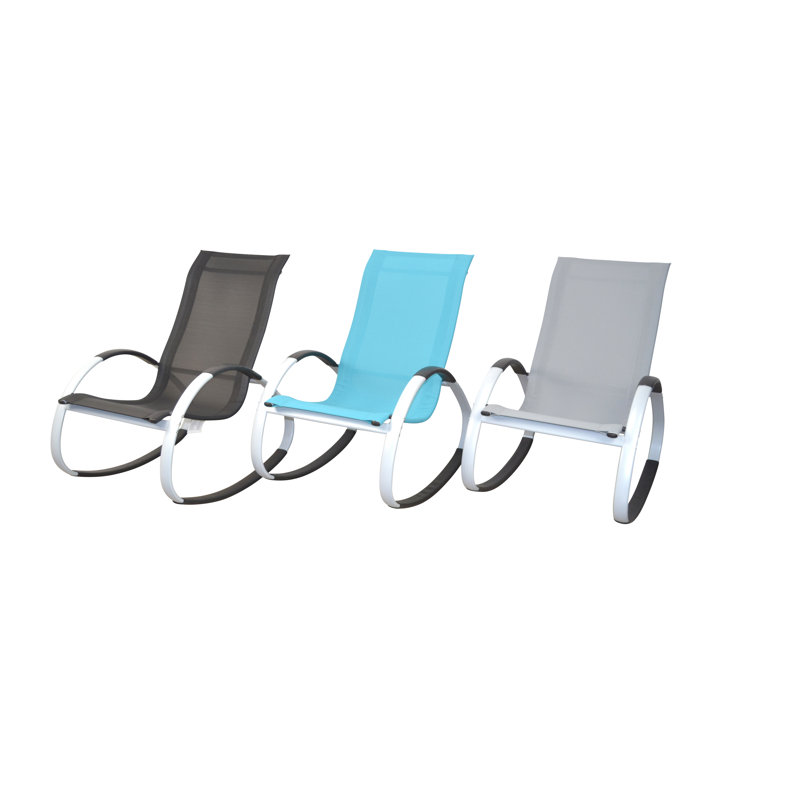 Madrille Metal Outdoor Lounge Chair, Blue