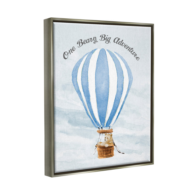 «Beary Big Adventure Balloon», reproduction encadrée sur toile par Lanie Loreth, H 31 po x l 25 po x P 1,7 po
