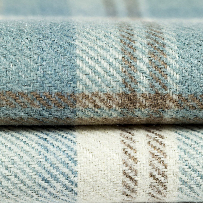 Griggs Plaid Rectangular Cushion, 30 x 50cm, Duck Egg Blue